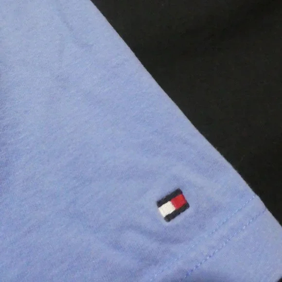 TOMMY HILFIGER | Custom Fit | medium | Light Blue Graphic Tee | 100% Cotton - Picture 6 of 13